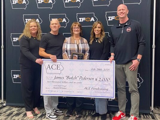 The Walt Fiegel Coaching With Character award was presented to the family of the late Coach Butch Pedersen of West Branch.